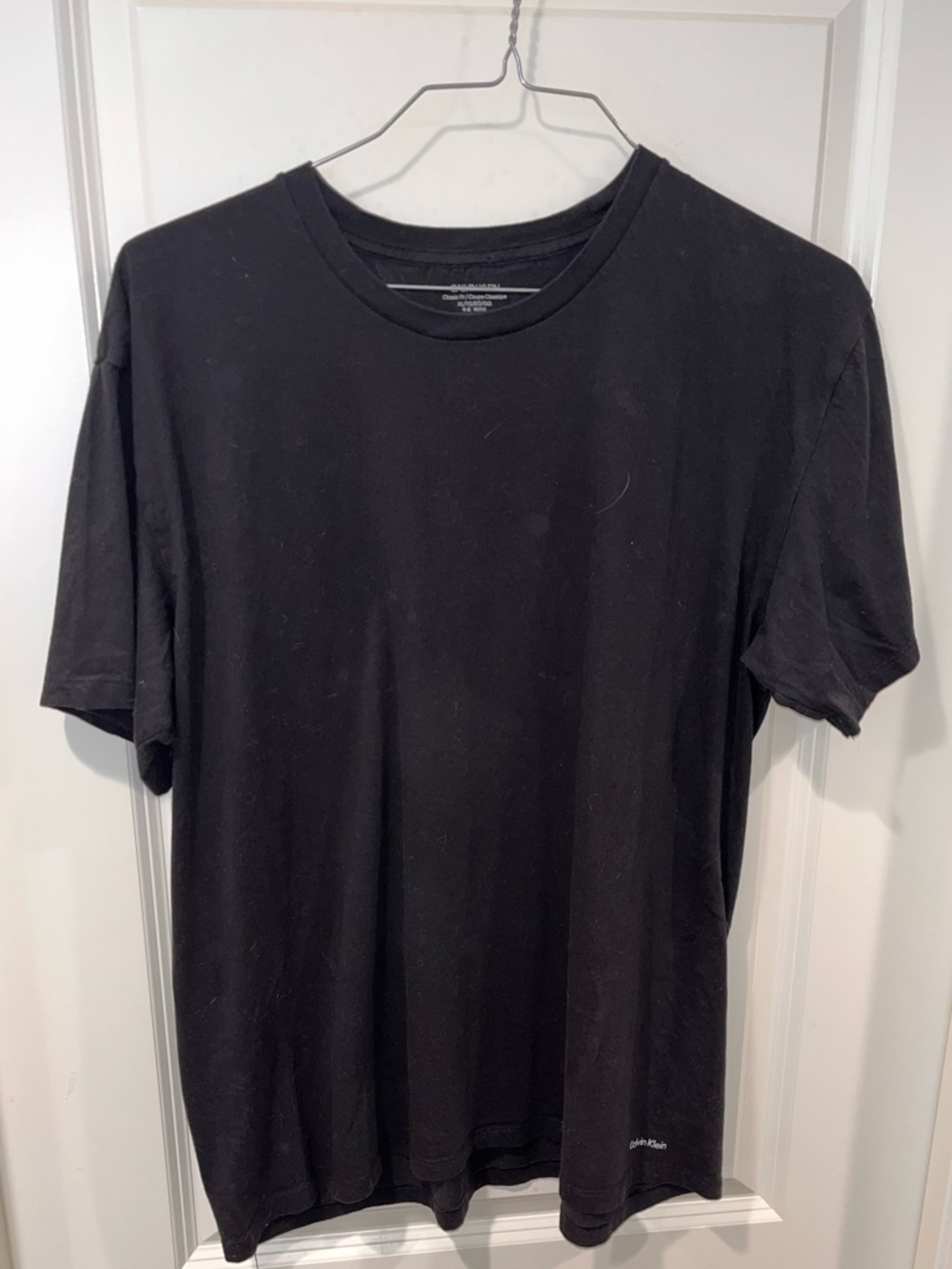 Calvin Klein plain Black T Shirt Cotton Mens Size XL crew neck short sleeves